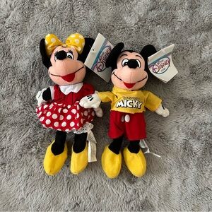 NWT Vintage Disney Beanie Baby Minnie and Mickey Mouse set of two